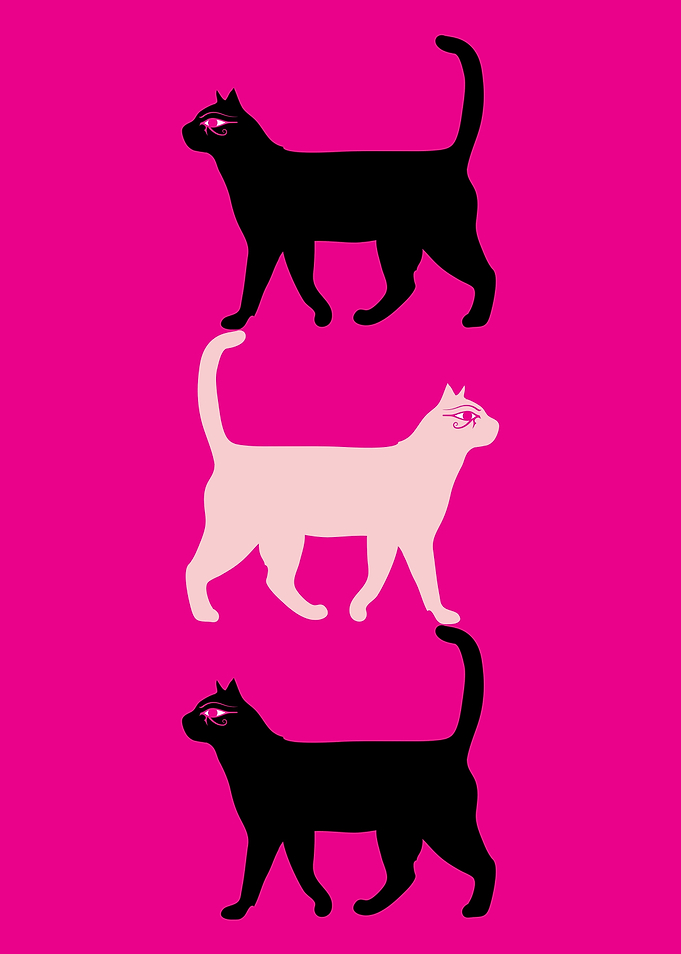 Horus Eyed Cats on Pink