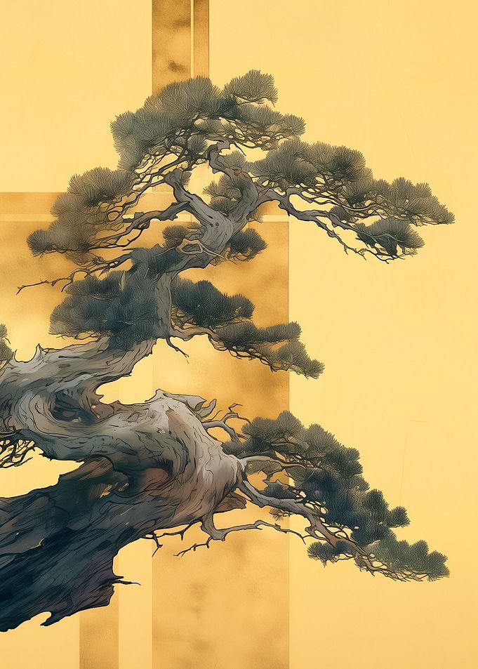 Vintage Bonsai Tree Art