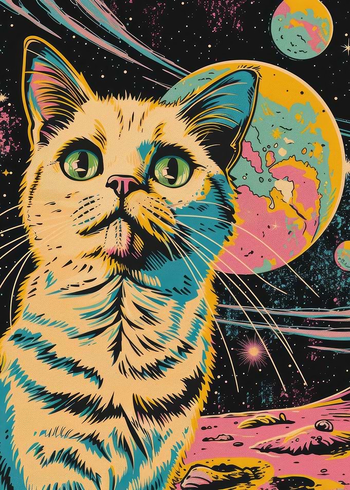 Retro Cosmic Cat