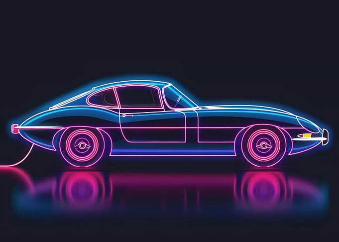 Neon Line Car
