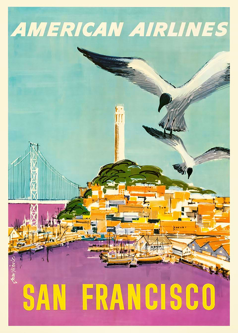 Vintage San Francisco — vintage travel poster on metal
