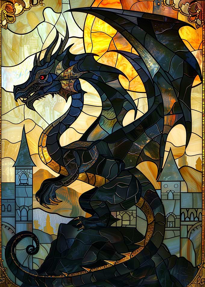 Dragon Fantasy Stain Glass