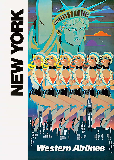 Vintage NYC Skyline Art — vintage travel poster on metal