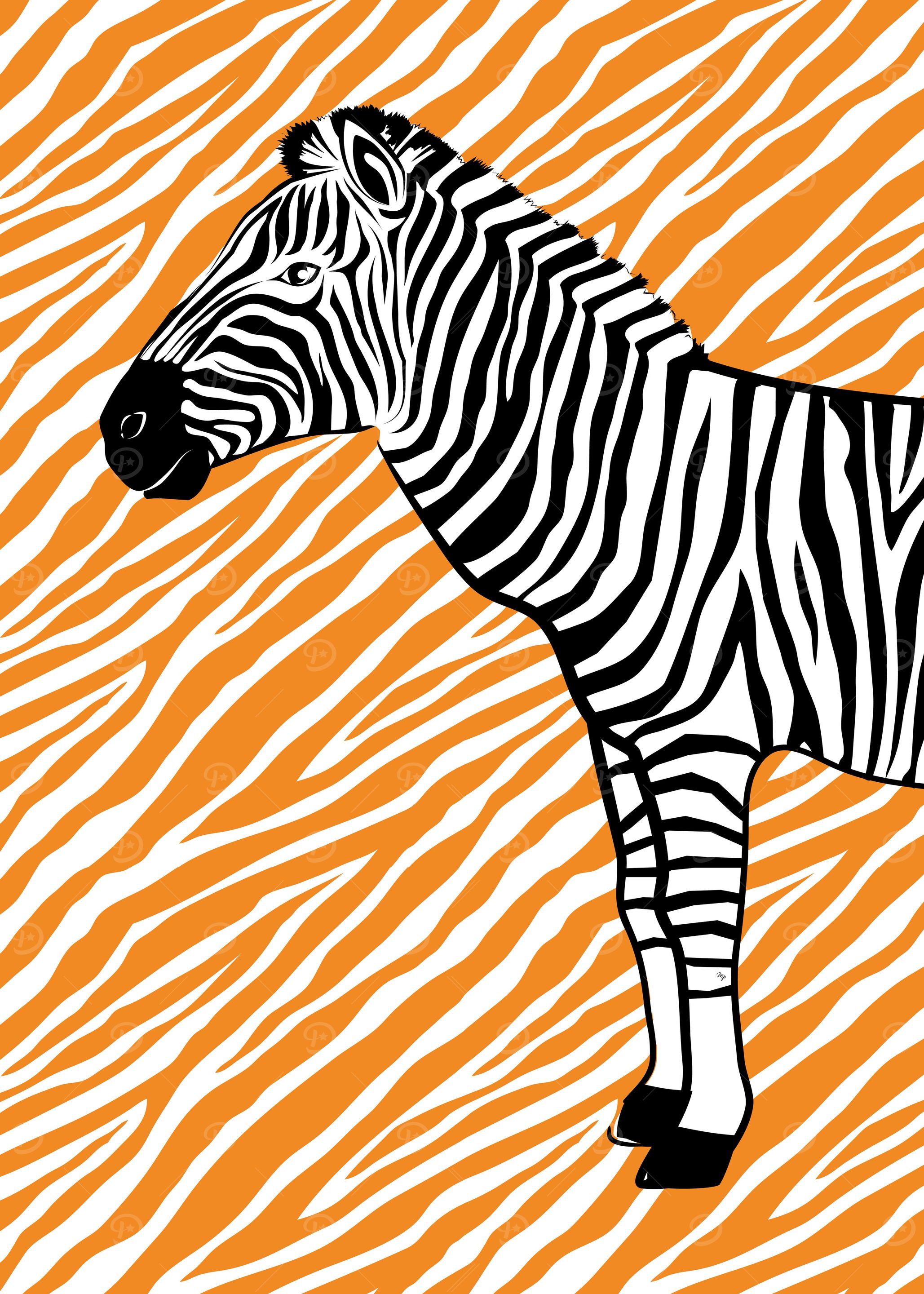 Cute Orange Zebra Animal