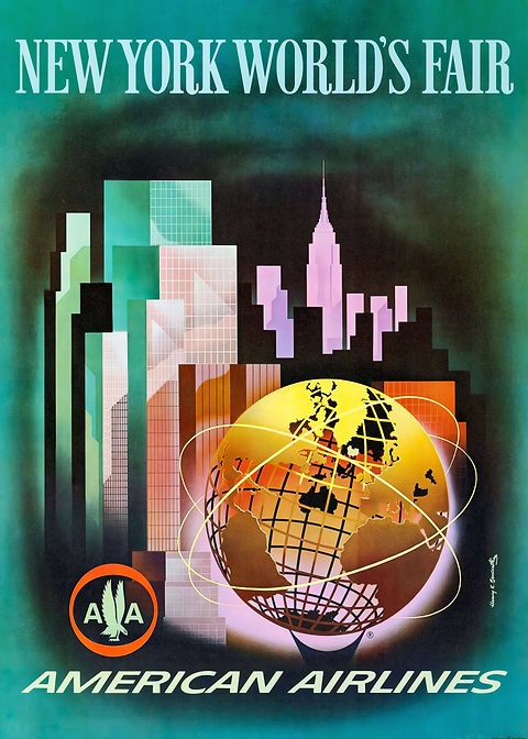 New York World Fair — vintage travel poster on metal