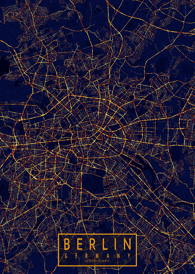 Berlin Germany City At Nig