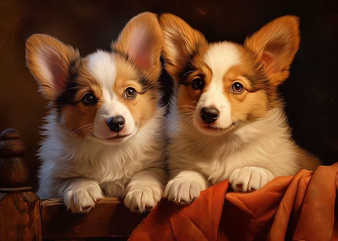 Two Pembroke Welsh Corgis