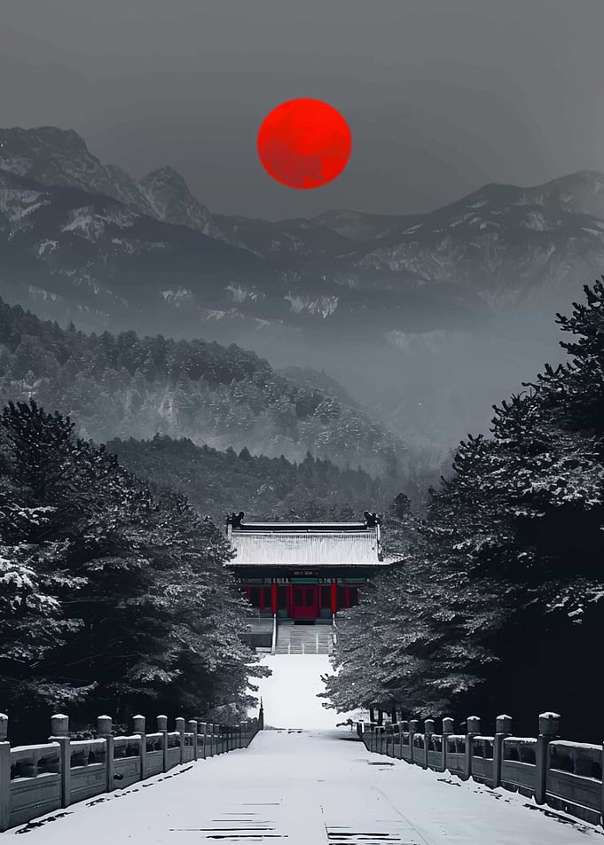 Japanese Crimson Moon