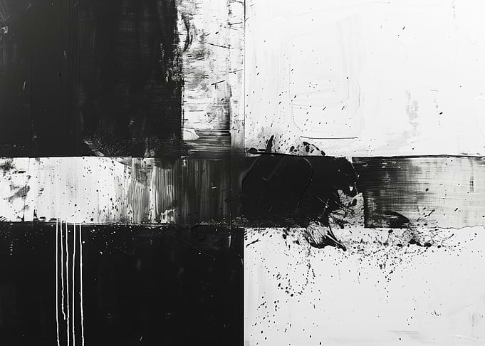Black White Abstract Art