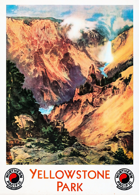 Yellowstone National Park — vintage travel poster on metal