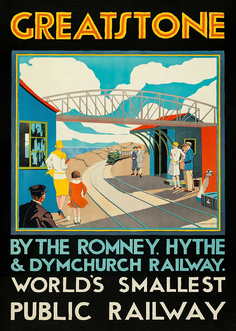 Greatstone Rail — vintage travel poster on metal