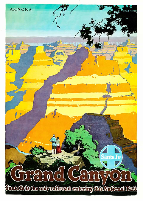 Canyon Vista Vintage Art — vintage travel poster on metal
