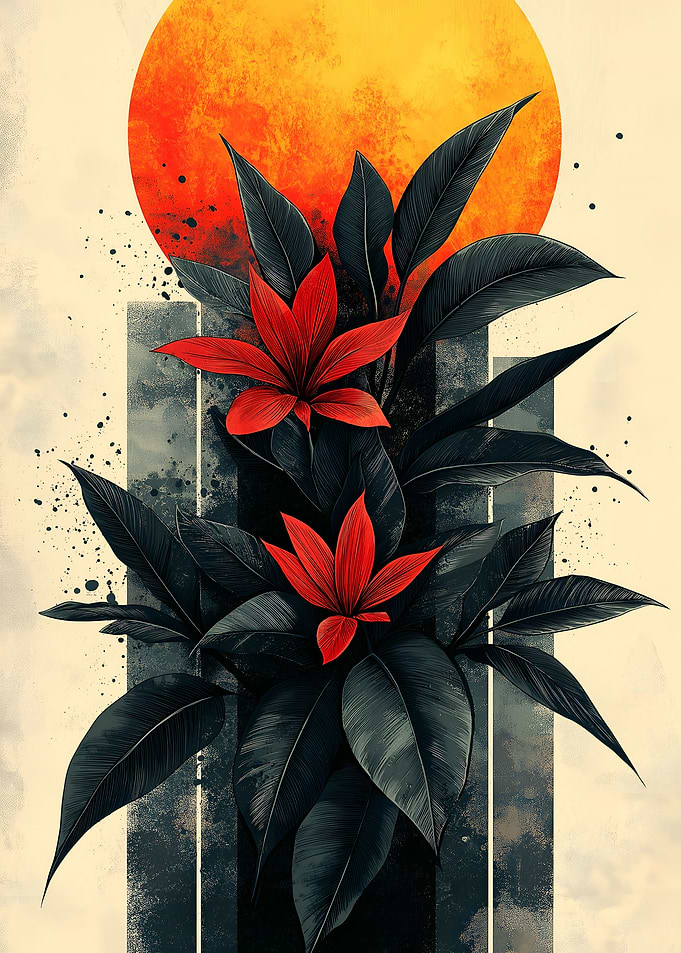 Red Flower Vintage