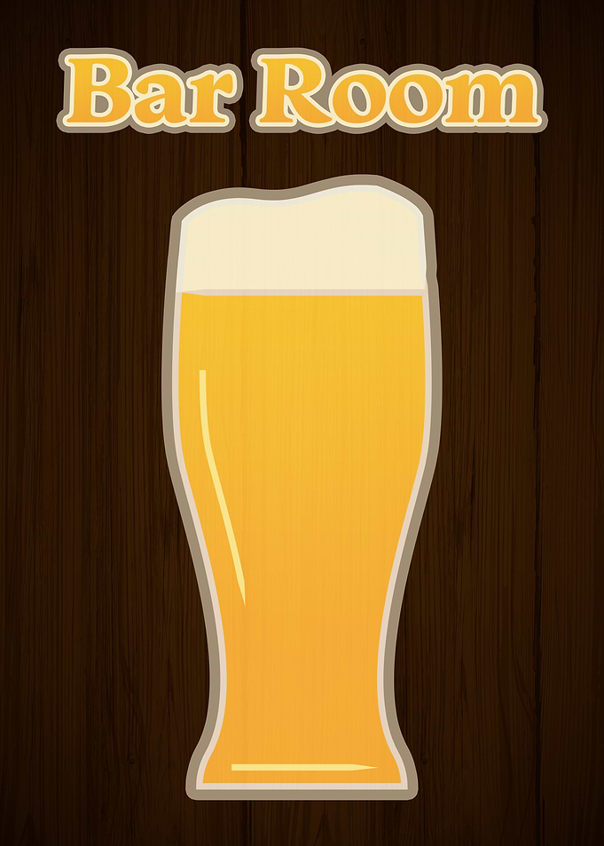 Bar Room Beer Wood Sign