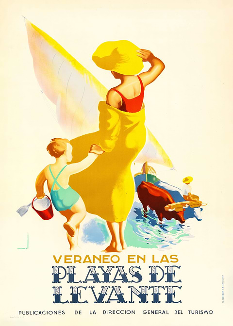 Coastal Bliss Vintage Art — vintage travel poster on metal