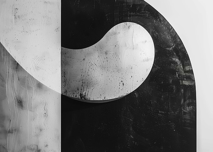 Black White Abstract Art