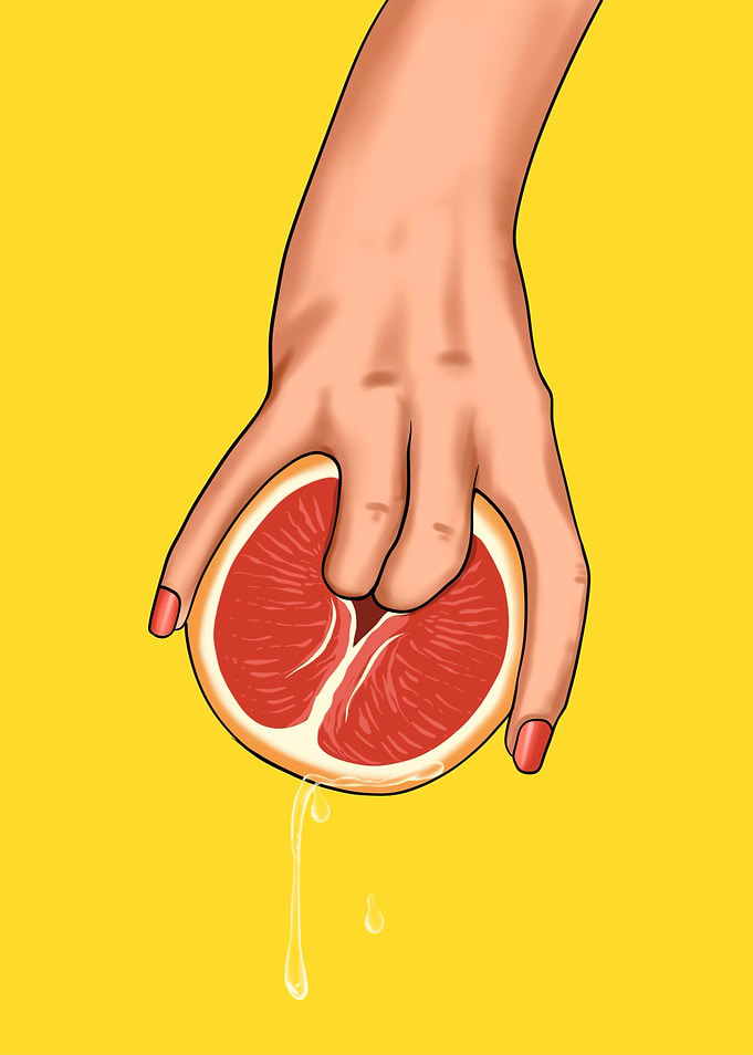 fruit and hands