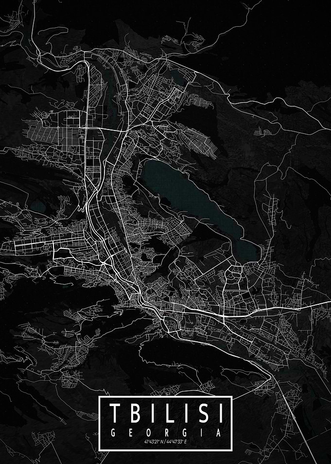 Tbilisi City Map Dark