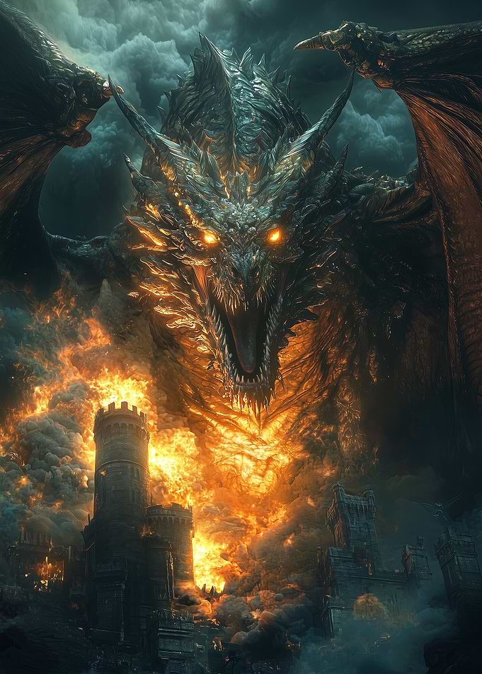 Fire Dragon Digital Art