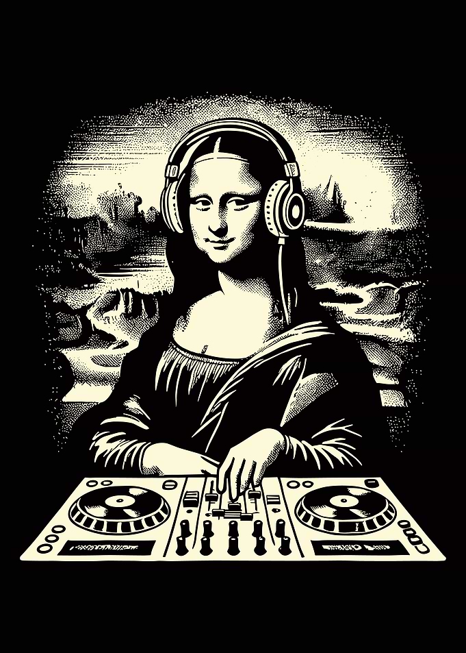 Funny Mona Lisa DJ Stereo