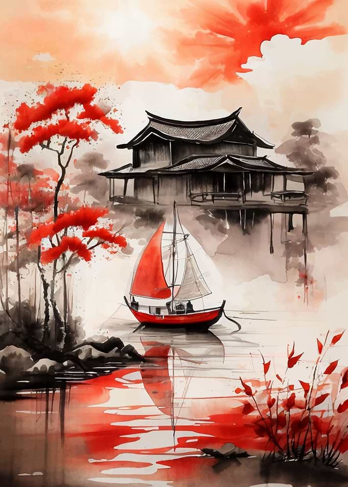 Red Boat Sunset