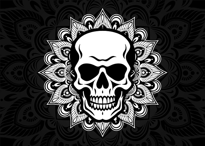 skull mandala ornament