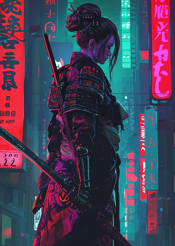 Geisha Cyberpunk Japanese