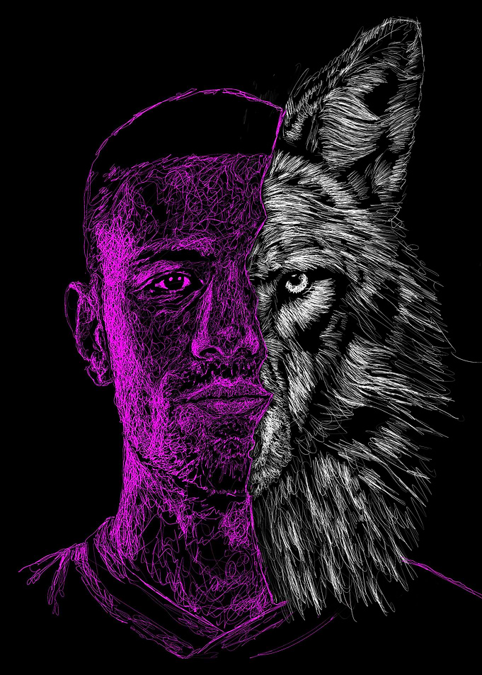 wolf man art