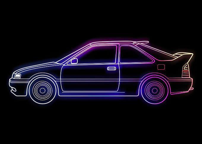Neon Line Car