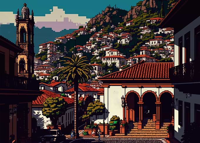 Funchal City Pixel Art