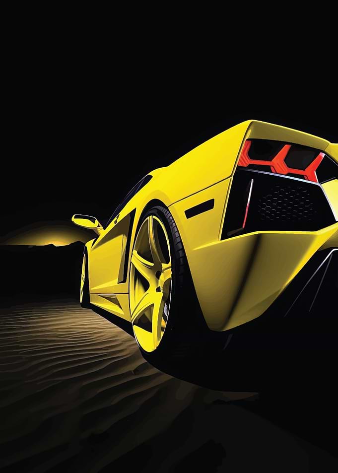 AESTHETIC YELLOW CAR
