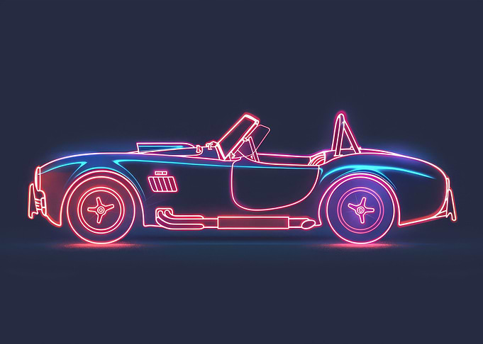 Neon Line Car