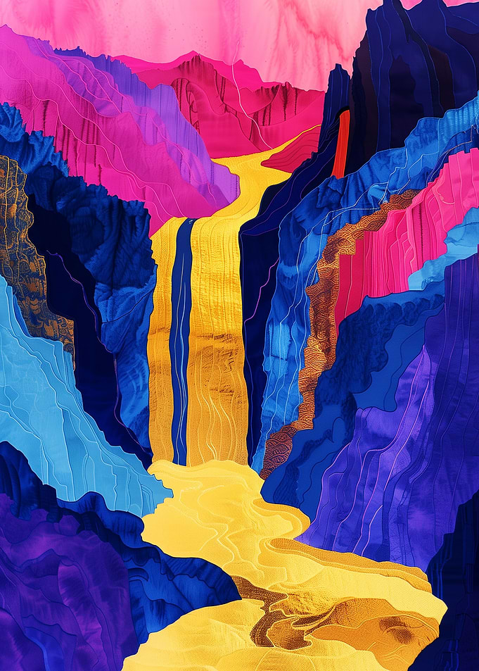 Golden waterfall