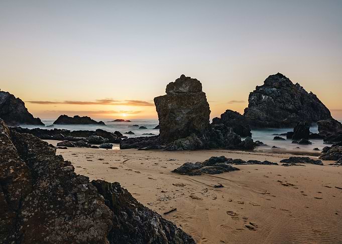 brown rock formation on
