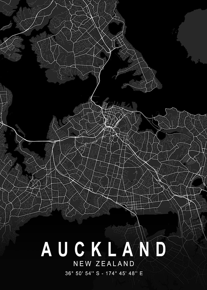 Auckland Dark Map
