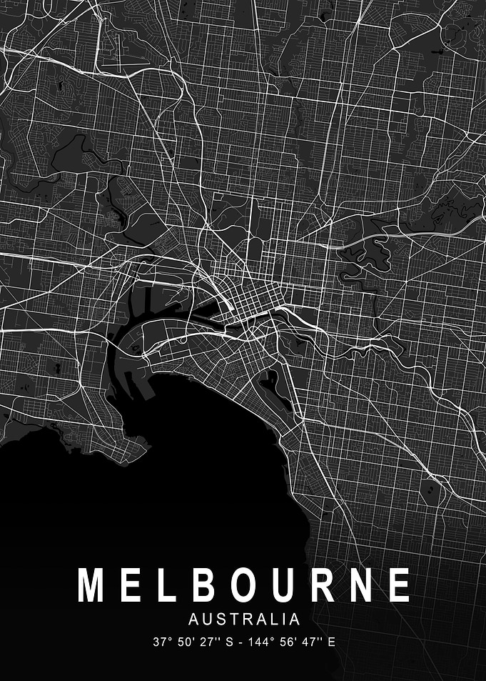Melbourne Dark Map