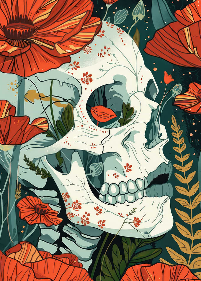 Floral Skull Dreams