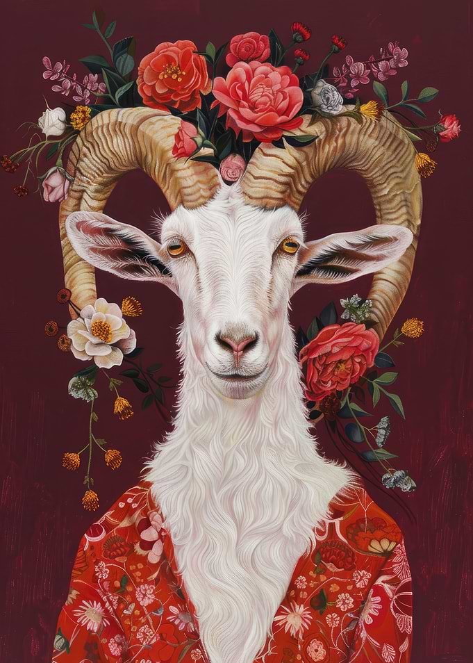 Bohemian Goat Fashion Art