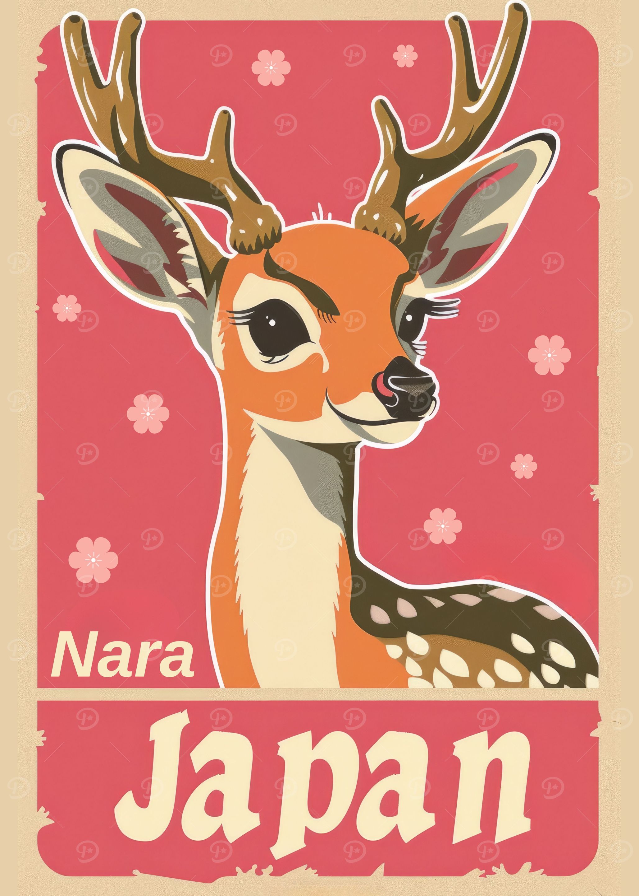 Nara Japan Travel Poster
