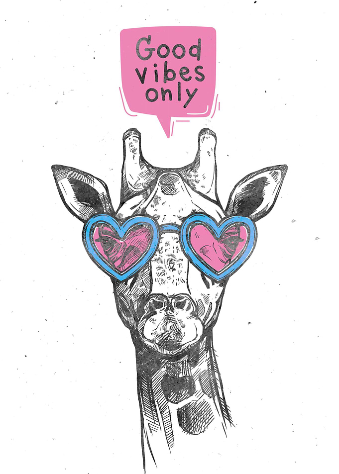 Good Vibes Only Giraffe