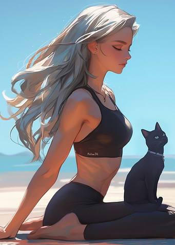 Anime Girl Doing Yoga