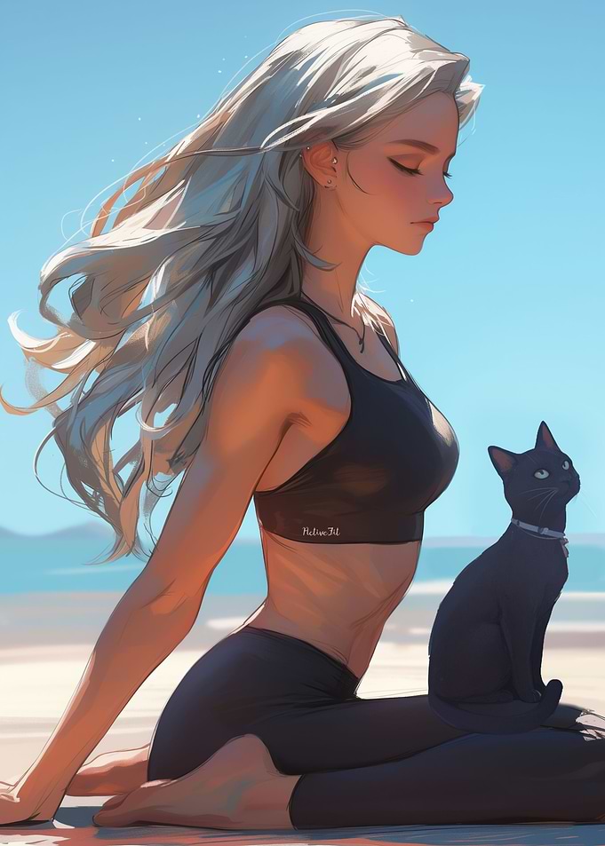 Anime Girl Doing Yoga