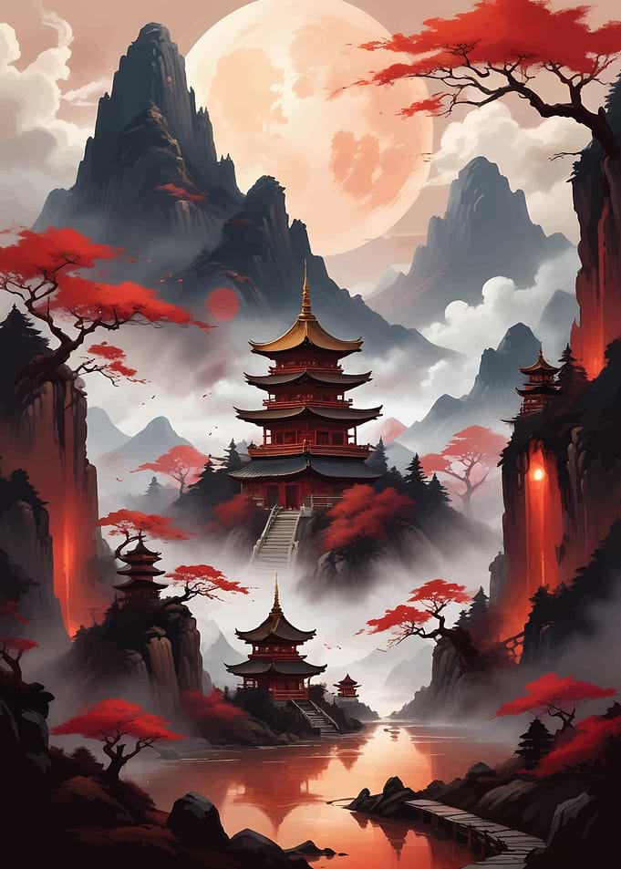 Red japan style