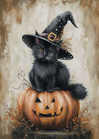 Black Halloween Kitten