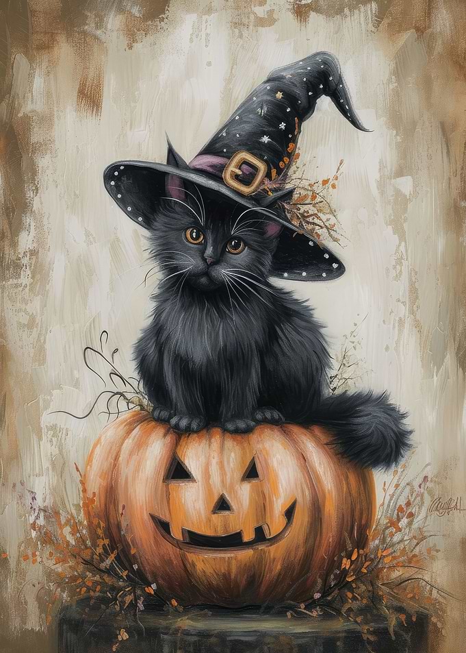 Black Halloween Kitten