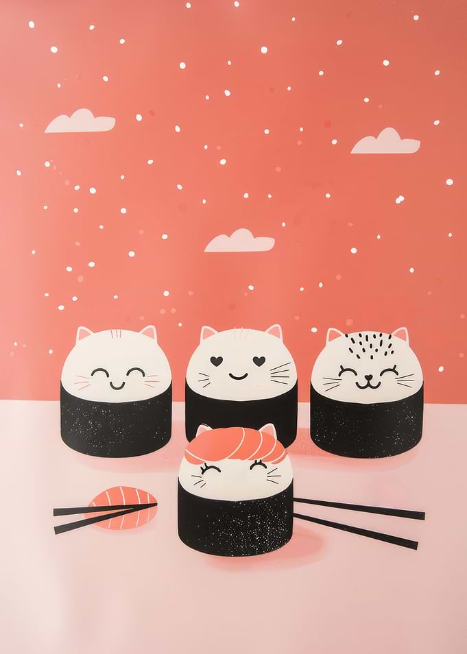 Cute Kitten Sushi Rolls
