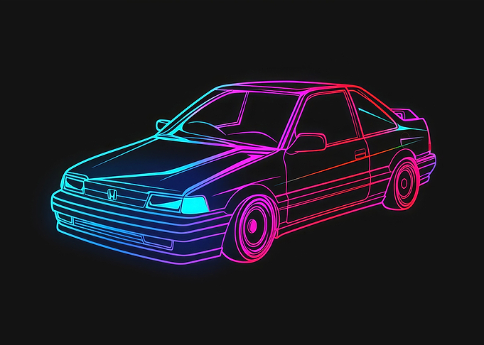 Neon Line Car
