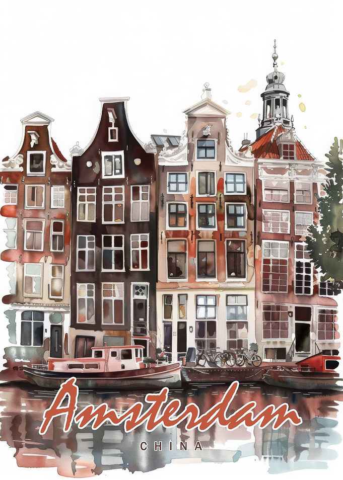 Amsterdam City Watercolor