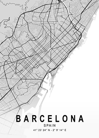 Barcelona Light Map