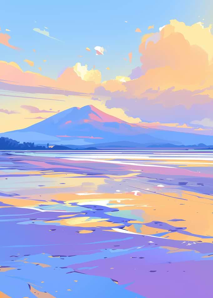 Golden Pastel Reflection